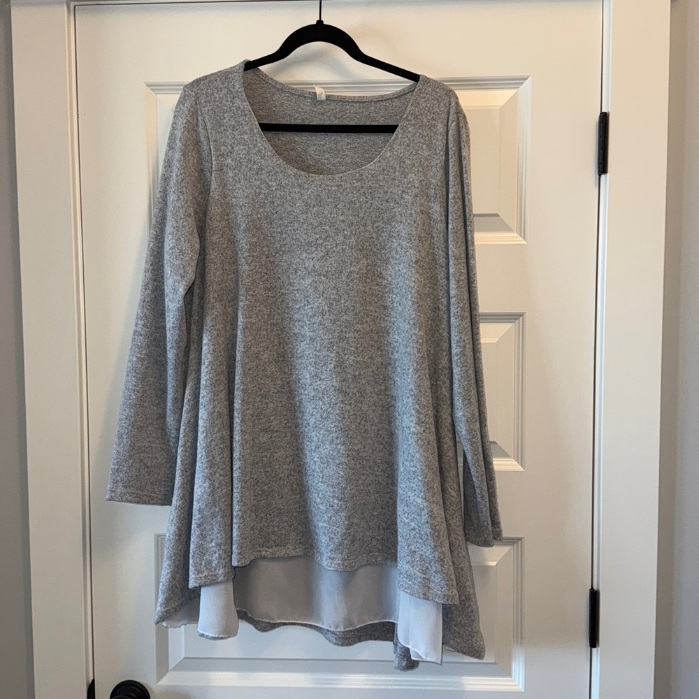 PinkBlush two for sweater with chiffon underlay XL